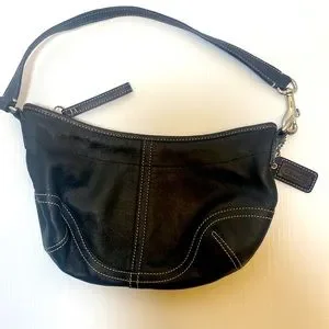 Coach | Bags | Coach Soho Black Leather Hobo Bag White Stitching Coach | Bags | Coach Soho Black Leather Hobo Bag White Stitching